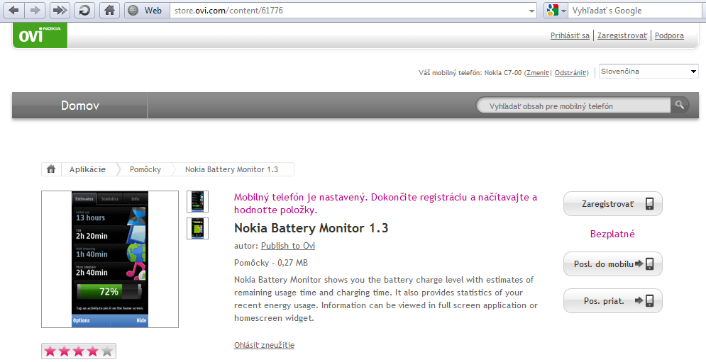 [help] Sťahovanie aplikácii z OVI Store Nokia