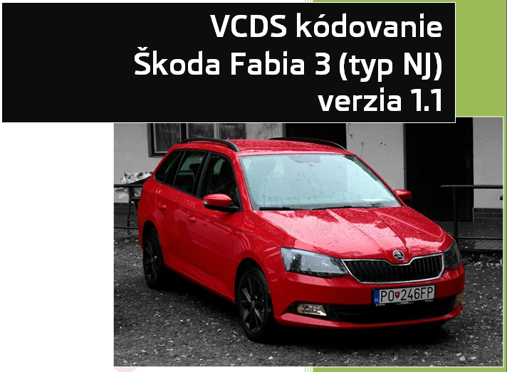 VCDS kódovanie Fabia III 2016 v1.1